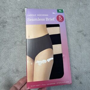 Carole Hochman Women's XL Seamless Brief Black e0413